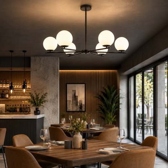 Lustra Clasica NUUK, 90x57cm, 6xE27, Negru
