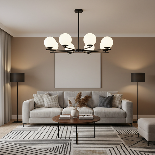 Lustra Clasica NUUK, 93x57cm, 8xE27, Negru