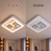 Lustra LED KEREN 33W, Patrata, lumina Rece/Calda/Neutra 3000K/4000K/6000K, Alb, Metal si Acril