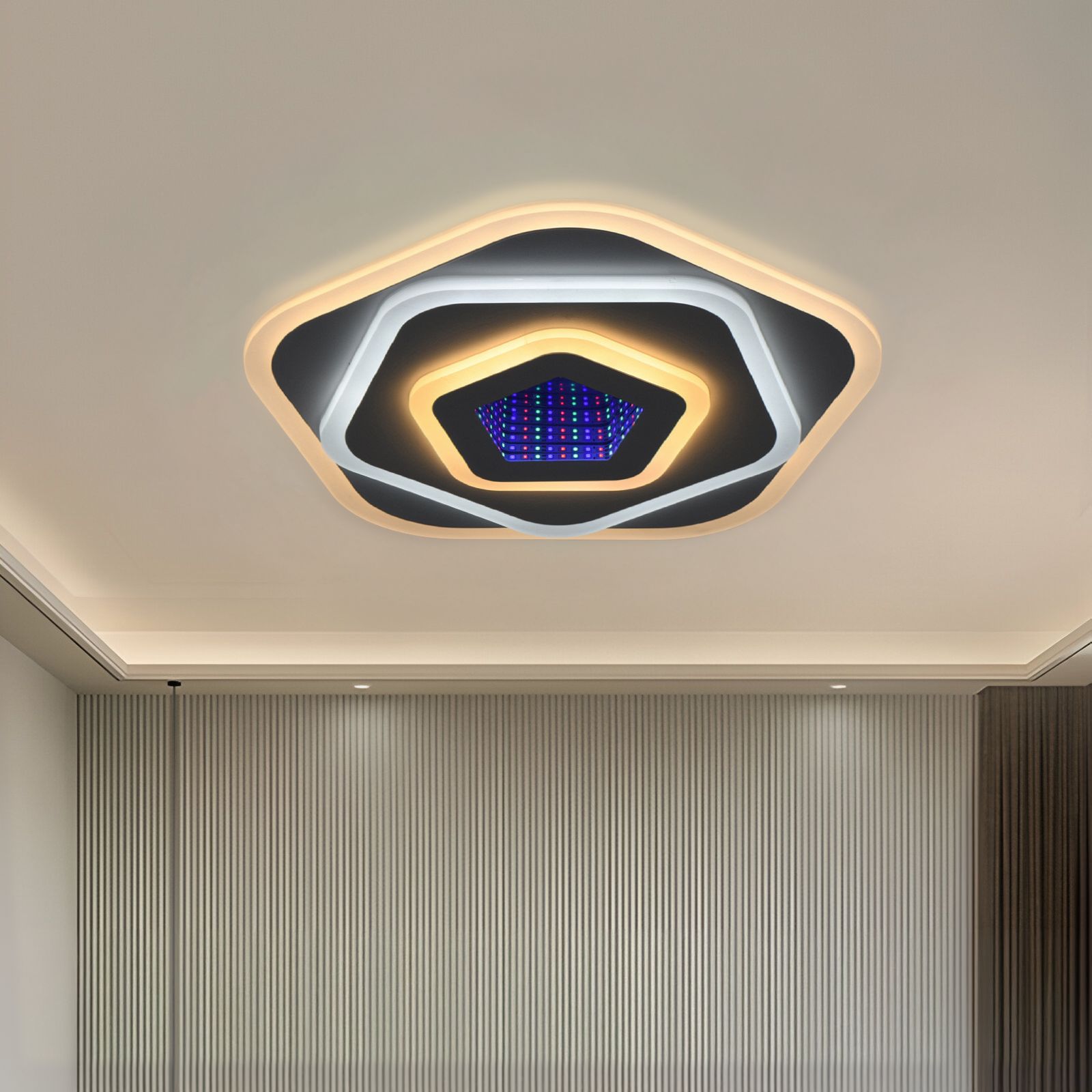 Lustra LED NEXA 3D 39W, Diametru 23cm, lumina Rece/Calda/Neutra , Alb Lustra LED Default Title Alessandro Design