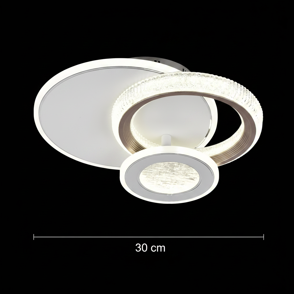 Lustra LED NYXORA 44W, 3 Cercuri, lumina Rece/Calda/Neutra, Alb Lustre LED Default Title Alessandro Design