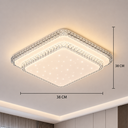 Lustra LED QIKIQTAALUK, 40W, 33 x 33 cm, Lumina Calda/Neutra/Rece, Alb