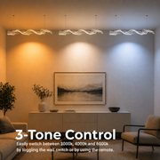 Lustra LED cu Telecomanda, Suspendata AMI 63W, Liniara, lumina Rece/Calda/Neutra, Auriu, Inaltime Reglabila