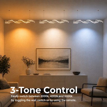 Lustra LED cu Telecomanda, Suspendata AMI 63W, Liniara, lumina Rece/Calda/Neutra, Auriu, Inaltime Reglabila