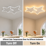 Lustra LED cu telecomanda 49W,  Stele, lumina Rece/Calda/Neutra, Dimabila, Alb