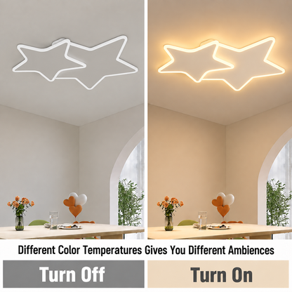 Lustra LED cu telecomanda 49W,  Stele, lumina Rece/Calda/Neutra, Dimabila, Alb