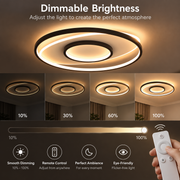 Lustra LED cu telecomanda FIGURATO, 63W, 3 Cercuri, lumina Rece/Calda/Neutra, Dimabila, Negru