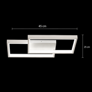 Lustra LED cu telecomanda LANDYN 37W, 2 Patrate, lumina Rece/Calda/Neutra, Dimabila, Alb