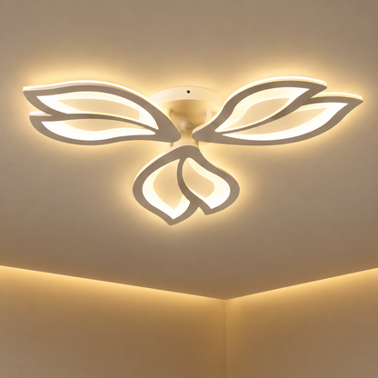 Lustra LED cu telecomanda LILY 40W, 3 Elemente, lumina Rece/Calda/Neutra, Dimabila, Alb