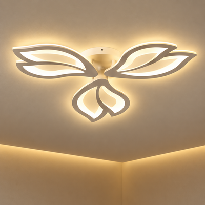 Lustra LED cu telecomanda LILY 40W, 3 Elemente, lumina Rece/Calda/Neutra, Dimabila, Alb