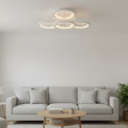 Lustra LED cu telecomanda si cristal DAISY 53W, 4 Elemente, lumina Rece/Calda/Neutra, Dimabila, Alb Lustre LED cu Telecomanda Default Title Alessandro Design