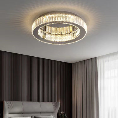 Lustra LED cu telecomanda si cristal VERTUS 18W, 29cm, Cerc, lumina Rece/Calda/Neutra, Dimabila, Crom