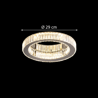 Lustra LED cu telecomanda si cristal VERTUS 18W, 30cm, Cerc, lumina Rece/Calda/Neutra, Dimabila, Crom Lustre LED cu Telecomanda Default Title Alessandro Design
