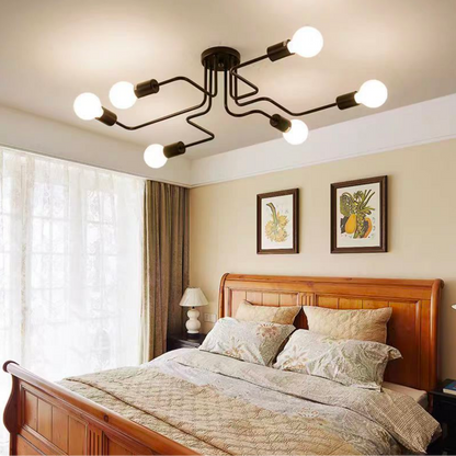Lustra MODERNIST Hexa 6, 6x E27, Negru, Design Modern