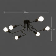 Lustra MODERNIST Hexa 6, 6x E27, Negru, Design Modern
