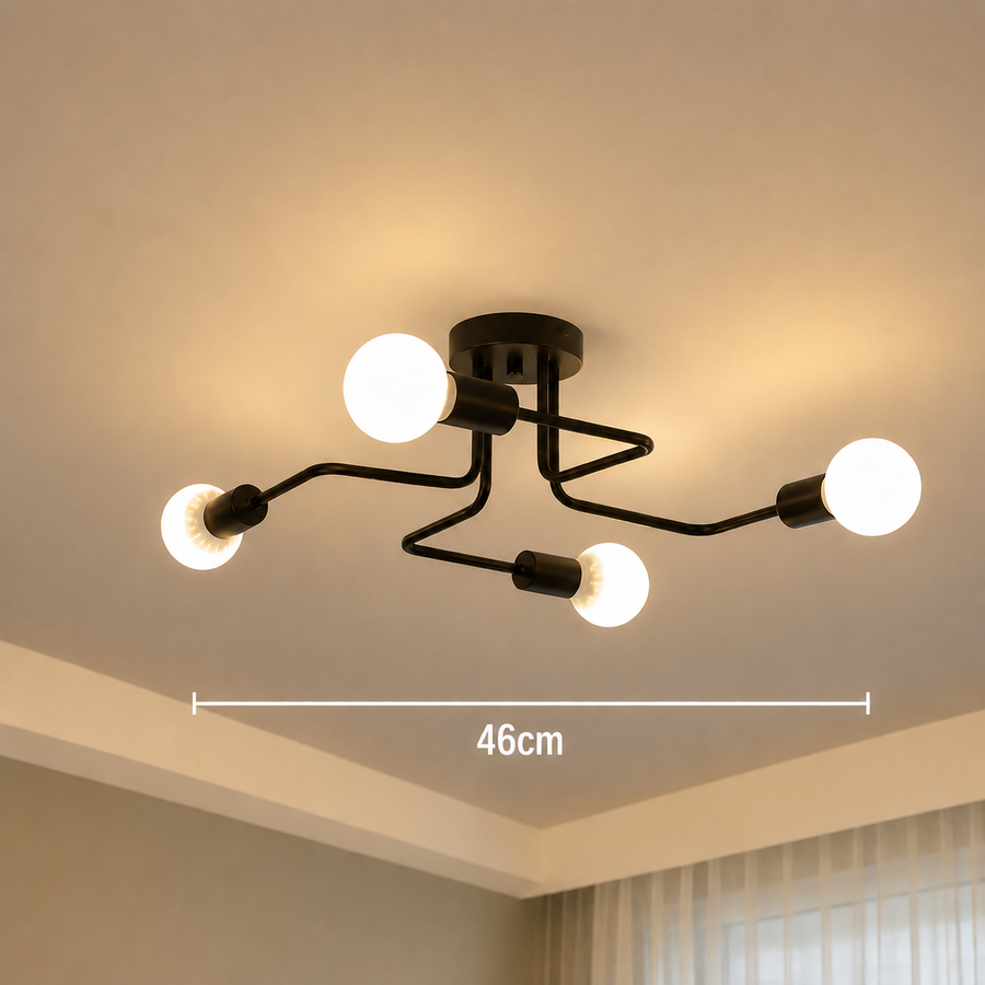 Lustra MODERNIST Quadra 4, 4x E27, Negru, Design Modern