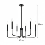 Lustra Metalic AVANT, tip Pendul cu brate, D63 cm Rotunda, 6xE14, Negru Lustre Industrial Default Title Alessandro Design