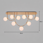 Lustra Moderna QUVA Supremo, 9 x G9, Lungime 80cm, Metal, Auriu