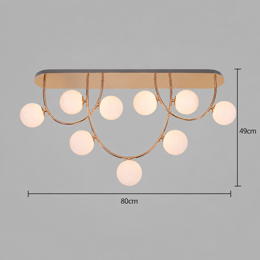 Lustra Moderna QUVA Supremo, 9 x G9, Lungime 80cm, Metal, Auriu