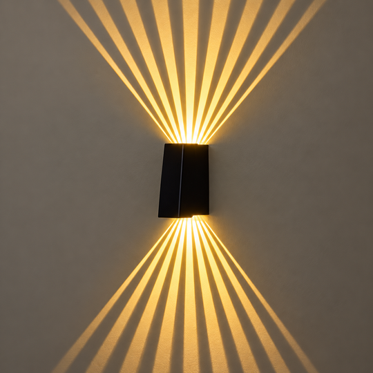 Aplica LED CALMO Exterior, 8W, Lumina Calda, IP65, Aluminiu, Negru