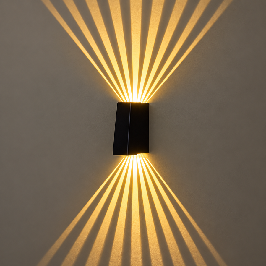 Aplica LED CALMO Exterior, 8W, Lumina Calda, IP65, Aluminiu, Negru