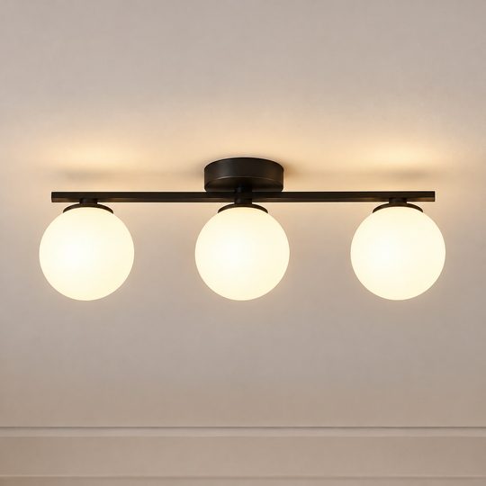 Lustra cristal ORI, 46cm, 3xG9, Globuri, Negru