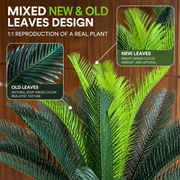 Planta Artificială Copac Tip Palmier, 24 frunze, 85 cm, Verde, cu Ghiveci