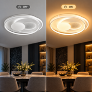 Lustra LED cu telecomanda ISTARAVSHAN, Forma Rotunda, 86W, lumina Rece/Calda/Neutra, Dimabila, Alb