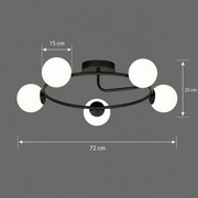 Lustra LED si cristal ORBIT, 72cm, 5xE27, Globuri, Negru
