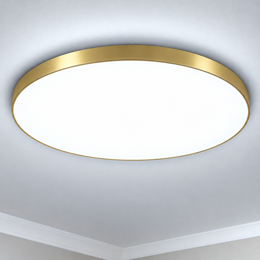 Plafoniera LED SOLIS, D47cm, 70W, Lumina Rece 6000K, Auriu