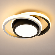 Lustra LED VERTEX FUSION 21W, 2 Cercuri, Rame Metalice, lumina Rece/Calda/Neutra, Alb/Negru