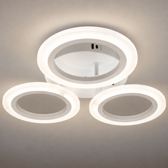 Lustra LED MARA 27W, 3 Cercuri, lumina Neutra, Alb