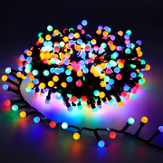 Instalatie de Craciun Liniara Tip Mini Globuri, Lumina Multicolora, 1000cm, 300 LED-uri, IP44