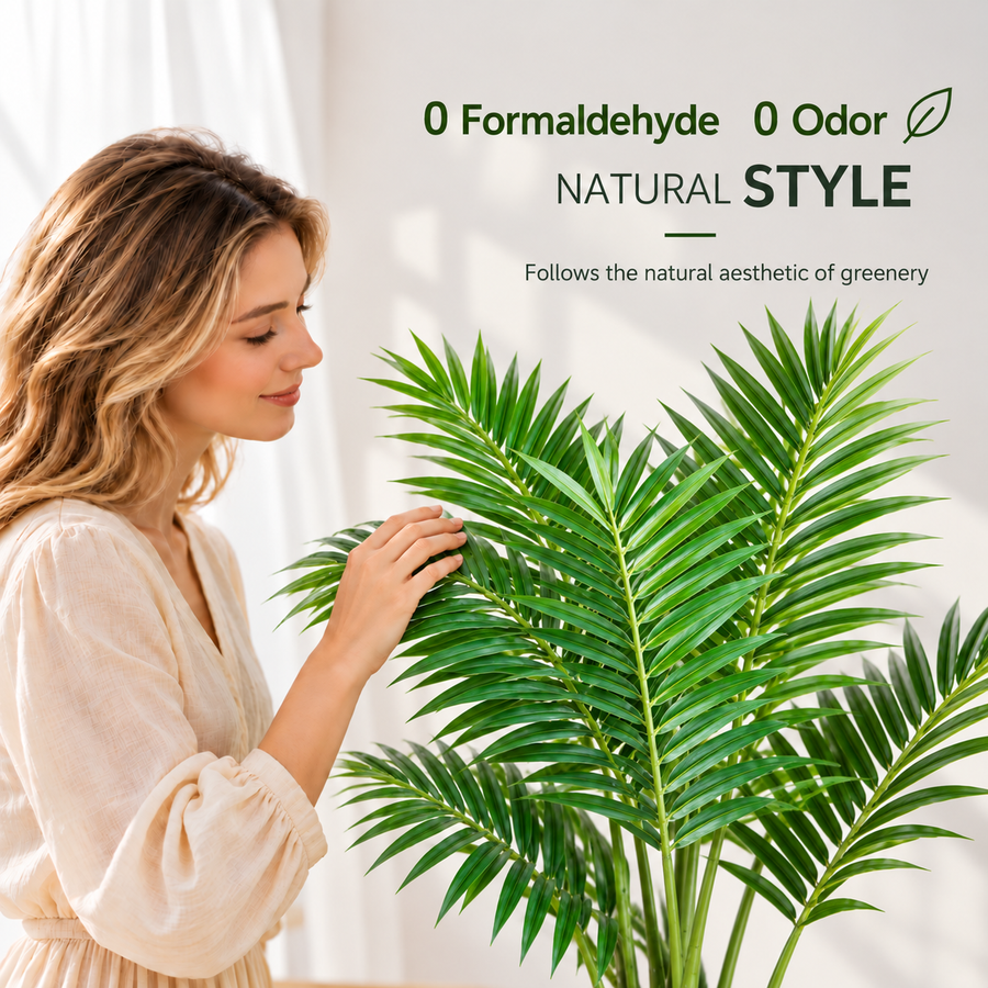 Planta Artificială Copac Tip Palmier Kentia, Cu Frunze Elegante, 160 cm, 7 frunze, Verde, cu Ghiveci
