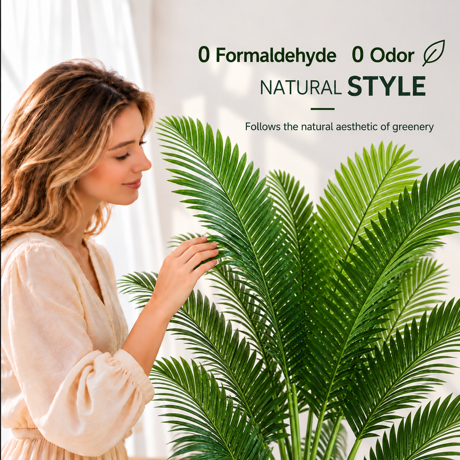 Planta Artificială Copac Tip Palmier, 3 Brate, 190 cm, Verde, cu Ghiveci
