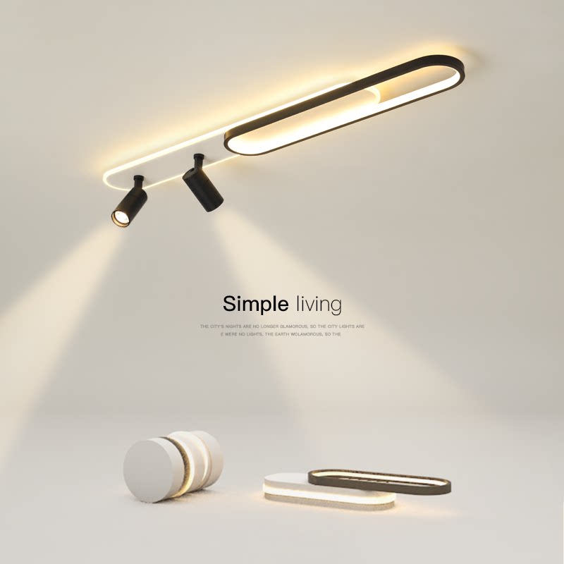 Lustra LED cu Proiector Reglabil FISSO Camilla 49W, lumina Rece/Calda/Neutra, Negru