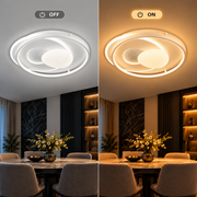 Lustra LED cu telecomanda ISTARAVSHAN, Forma Ovala, 85W, lumina Rece/Calda/Neutra, Dimabila, Alb