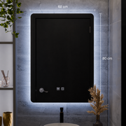 Oglinda LED Dreptunghiulara ARTEA Touch, 14W, 60X80cm, Sistem Dezaburire, Dimabila, Lumina Rece 6000K