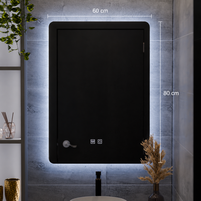 Oglinda LED Dreptunghiulara ARTEA Touch, 14W, 60X80cm, Sistem Dezaburire, Dimabila, Lumina Rece 6000K