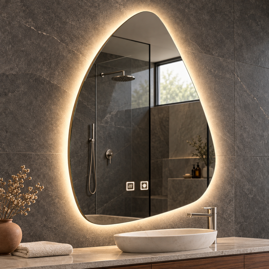 Oglinda LED Organica 40x60cm, Lumina Rece, Sistem Dezaburire, Dimabila