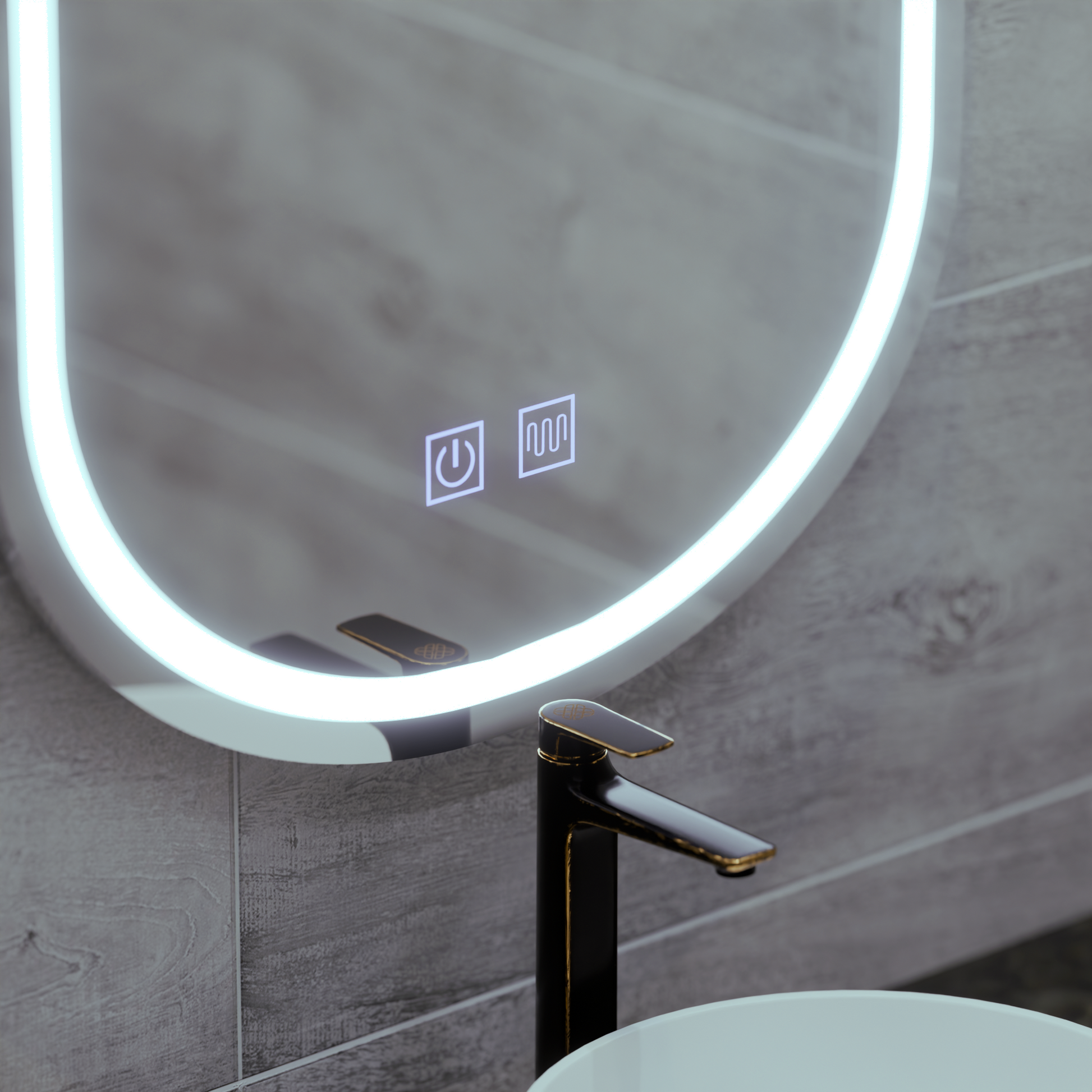 Oglinda LED Ovala 50X80cm, Velara Touch, Sistem Dezaburire, Dimabila, Lumina Rece 6000K Oglinzi Korman E Default Title Alessandro Design
