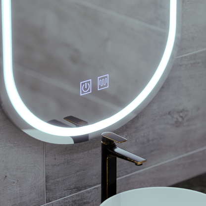 Oglinda LED Ovala 50X80cm, Velara Touch, Sistem Dezaburire, Dimabila, Lumina Rece 6000K Oglinzi Korman E Default Title Alessandro Design