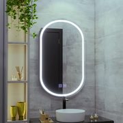 Oglinda LED Ovala 50X80cm, Velara Touch, Sistem Dezaburire, Dimabila, Lumina Rece 6000K