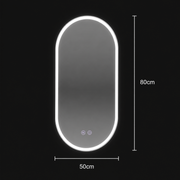 Oglinda LED Ovala 50x80cm Llexort, Touch, Sistem Dezaburire, Dimabila