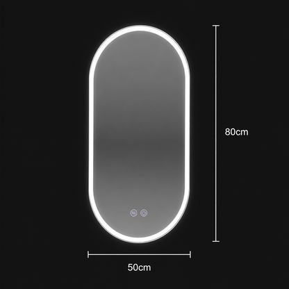 Oglinda LED Ovala 50x80cm Llexort, Touch, Sistem Dezaburire, Dimabila