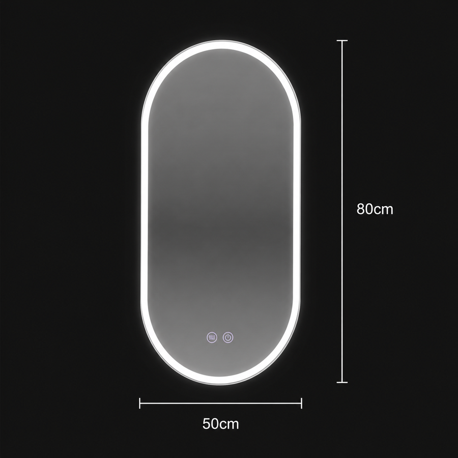 Oglinda LED Ovala 50x80cm Llexort, Touch, Sistem Dezaburire, Dimabila