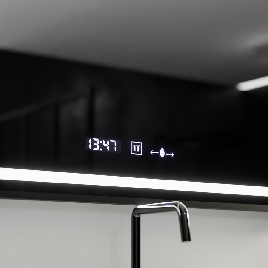 Oglinda LED Rectangulara, 100x80cm, Verite Majeste Noir MotionGlow Marcello, Sistem Dezaburire, Ceas & Termometru, Dimabila Oglinzi Marcello Default Title Alessandro Design
