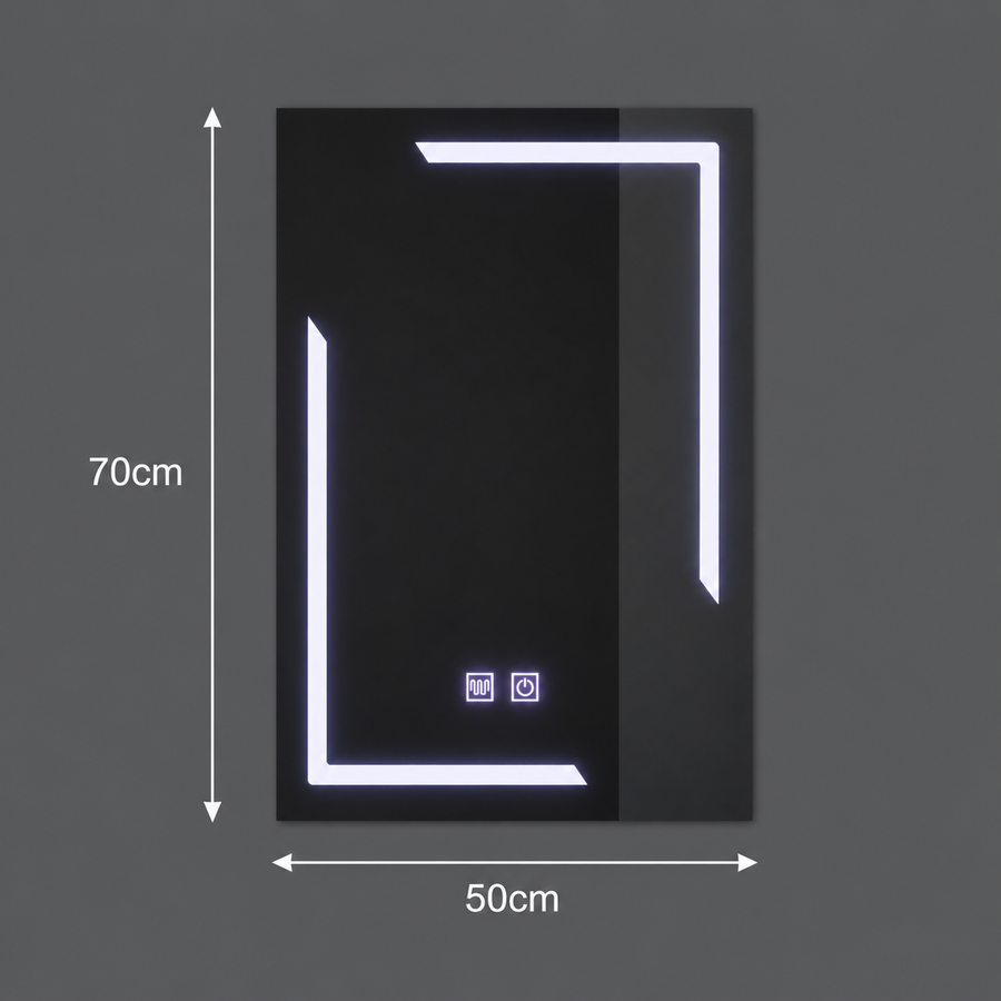 Oglinda LED Rectangulara, 50x70cm, ECLISSA Touch, Sistem Dezaburire, Dimabila