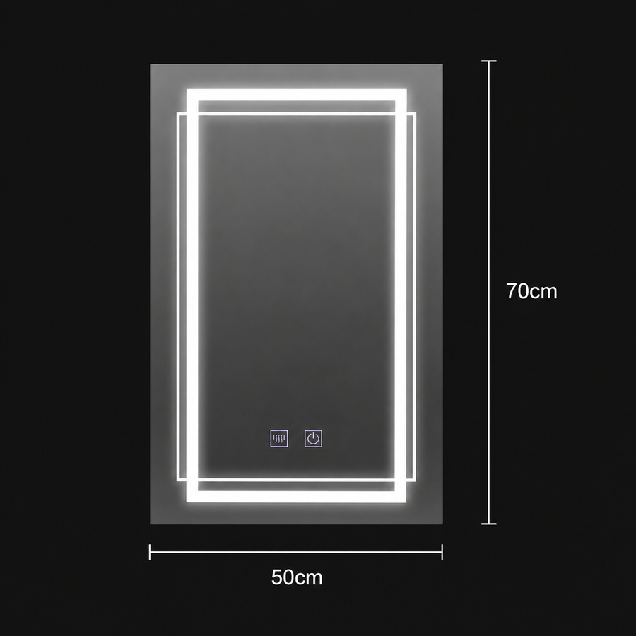 Oglinda LED Rectangulara, 50x70cm,  KOVEN Touch, Sistem Dezaburire,Dimabila