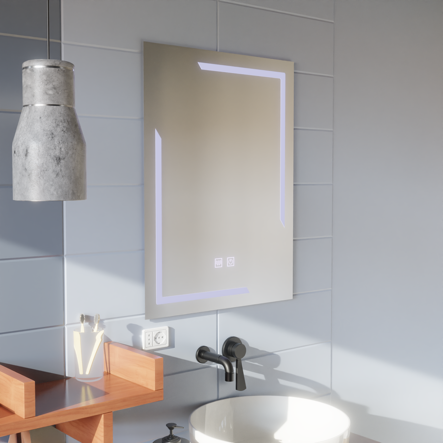 Oglinda LED Rectangulara, 60x80cm, ECLISSA Touch, Sistem Dezaburire, Dimabila Oglinzi Korman E Default Title Alessandro Design